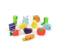 Vilac - Première activité Manuelle - Jeu de Perles en Bois à Enfiler pour Enfants dès 18 Mois - développe motricité Fine et Coordination œil-Main - idéal pour éveil créatif et Montessori
