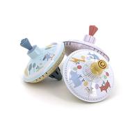 VILAC - Présentoir de 6 toupies - Sarah Betz - Les Petits Jouets de Comptoir - 6 toupies en métal : fête foraine, Animaux et véhicules - Jeux d'Eveil en Bois - Dès 3 Ans - 7121