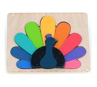 Vilac - Puzzle/Encastrement en Volume Paon - Andy Westface - Jouet d'Eveil en Bois Original - Apprentissage des Couleurs - Méthode Montessori - pour Enfants à Partir de 2 Ans
