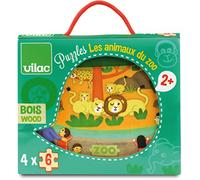 Vilac - Puzzle les animaux du zoo - Jeu en bois - A partir de 2 ans - 2642