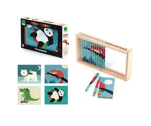 VILAC - Puzzle Trubble Les Animaux - Andy Westface - 1 Support + 20 bâtonnets illustrés sur Les 4 Faces - Jeux d'Eveil pour Enfant en Bois - Dès 5 Ans - 7427