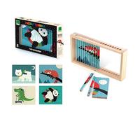 VILAC - Puzzle Trubble Les Animaux - Andy Westface - 1 Support en Bois + 20 bâtonnets en Bois illustrés sur Les 4 Faces - Jeux d'Eveil pour Enfant en Bois - Dès 5 Ans - 7427