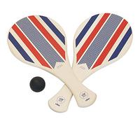 VILAC - Raquettes de Plage Elysée - Activité Enfants et Parents - Couleurs Tricolore France - Jeu en Bois Plein Air et Plage - 100% Made in France - Baluchon de Rangement - 5 Ans et Plus