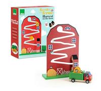 Vilac Jouet d’éveil Récolte à la ferme – 1 support, 3 bottes, camion remorque en bois – Dès 18 mois