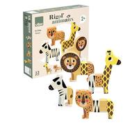 VILAC - Rigol'animo Savane - Ingela P. Arrhenius - Jouet Premier Age - 4 Animaux de la Savane aimantés en Bois à Recomposer (12 pièces) - Jeux d'Eveil pour Enfant en Bois - 2+ - 7703S