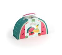 VILAC - Set de 3 valisettes Fruits - Sarah Betz - Décoration & Cadeaux - 3 valisettes gigognes en Carton : pastèque, Ananas et Fraise. - Jeux d'Eveil en Bois - Dès 3 Ans - 7122
