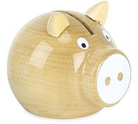 Tirelire cochon bois naturel blanc Vilac