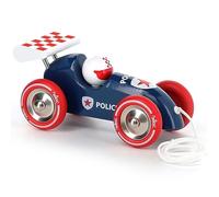 Vilac- Voiture de Course à traîner Police - Jouet à traîné pour Enfant - Voiture en Bois laqué - 2309P, Multicolore