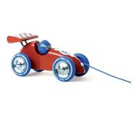 Vilac Voiture de course à traîner – Rouge et bleue – Jouet premier âge dès 12 mois