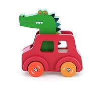 VILAC - Voiture pouet Crocodile - Andy Westface - Jouet Premier Age - • 1 Voiture en Bois avec klaxon intégré - Jeux d'Eveil pour Enfant en Bois - Jouet pour Enfant Dès 18 Mois - 7426G