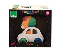 VILAC - Voiture pouet Lion - Andy Westface - Jouet Premier Age - 1 Voiture en Bois avec klaxon intégré - Jeux d'Eveil pour Enfant en Bois - Jouet pour Enfant Dès 18 Mois - 7426Y