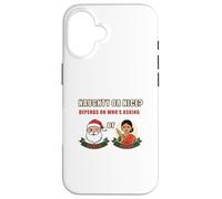Vilain ou Gentil, ça dépend de Qui Demande à Amma ou au Père Noël de façon drôle Coque pour iPhone 16