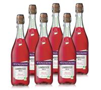 Vilaveroni - Lambrusco Emilia IGT Rosato Biologique - Vin Pétillant Italien Rosé Bio - Lot de 6 bouteilles x 75cl