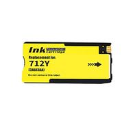 Vilaxh Cartouche d'encre Compatible Compatible avec HP712 XL 712XL 3ED71A 3ED67A Compatible avec imprimantes DesignJet T210 T230 T250 T630 T650(Y)