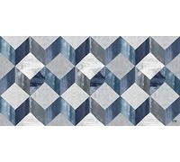 Vilber Grand Chef Cubik Tapis, Vinyle, Bleu, 50 x 100 x 0.2 cm