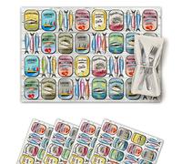 Vilber, Lot de 4 Sets de Table en Vinyle lavables, imperméables, Anti-Taches, antidérapants, Anti-adhérents et résistants à la Chaleur. Style Marin, Poissons. Multicolore