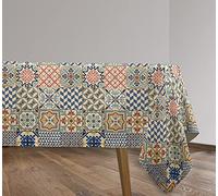 Vilber, Nappe en Tissu avec Impression Numérique, Prête à l'emploi, Rectangulaire, Enduite de Résine, avec Traitement Anti-Taches, Imperméable, Impression Carrelage. Mesure : 136x200 cm. Toledo R11.