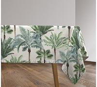 Vilber, Nappe en Tissu rectangulaire en résine avec Traitement Anti-Taches imperméable à l'eau Motif Tropical AZOR Vert 100 x 136 cm