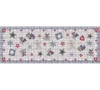 VILBER Tapis Bells Gris (52 x 140 x 0,2 cm), PVC Polyester, antidérapant, Lavable, résistant à la Chaleur, possibilité de chemins de Table et de Sets de Table Assortis.