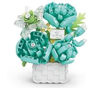Vilbocr Blocs de construction botaniques miniatures Collection Bureau Noël Anniversaire Fête Fleurs Artificielles Fleurs séchées Décoration Fleurs Bâtiment Jouet Saint-Valentin et Fête des Mères