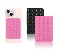 Vilbocr Lot de 2 coques de téléphone en silicone à ventouse, mains libres, miroir de douche, vidéos et selfies Tiktok (noir, rose)