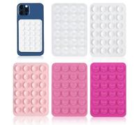 Vilbocr Lot de 5 supports de téléphone à ventouse en silicone adhésif pour vidéos mains libres, parfait pour le chant de salle de bain et les entraînements de gym - Fonctionne sur le carrelage, le