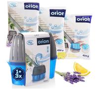VILDE Absorbeur d'humidité + 4 cartouches - Plastique durable - 2x non parfumées - 1x lavande - 1x citron