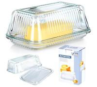 Beurrier en verre - Vilde - 17x10x7 cm - Transparent - Couvercle inclus - Lave-vaisselle - Verre épais - Forme classique