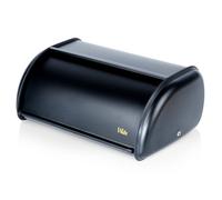 Vilde Boîte à pain en métal – Design moderne, fermeture pratique – Noir 36 x 23 x 14,5 cm