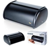 Vilde Boîte à pain en acier noir 43 x 27,5 x 18,5 cm