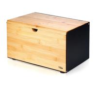 VILDE Boîte à pain Moderne en Bambou et Métal - Design élégant - ouverture double - conserve la fraîcheur du pain