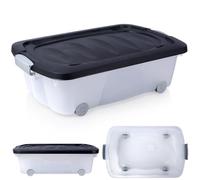 Vilde Boîte de rangement basse sous le lit - Avec roulettes - 24 l