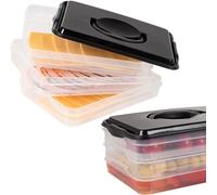 Vilde Boîte de Rangement Plastique avec Couvercle pour Cuisine | Lot de 3 pièces | Transparent | 23,5 x 15,6 x 12,8
