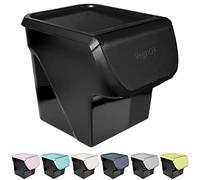 Vilde Boîte de rangement pour légumes, fruits, oignons, pommes de terre, ail avec rabat, convient pour aliments, 13 l, fabriqué dans l’UE (noir/noir)