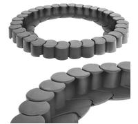 VILDE Bordure de jardin 32 pièces - en plastique graphite - Résistant aux intempéries, facile à assembler, esthétique