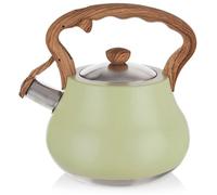 VILDE Bouilloire en acier inoxydable 3L - Sifflet automatique - poignée imitation bois - tous feux dont induction