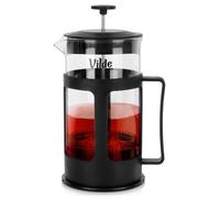 VILDE Cafetière et Théière à Piston 1 L - Verre borosilicaté - acier inoxydable - pour café, thé et mousse