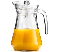 VILDE Carafe en verre - 1,4 l - Carafe à eau en verre avec couvercle et bec verseur - Carafe à eau - Carafe à thé - Insert à fruits - Carafe à eau - Carafe en verre, Transparent.