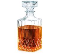 VILDE Carafe en Verre 900 ml - Bouchon en Liège - Découpe Décorative - Idéale pour Whisky et Boissons