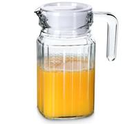 Vilde Carafe en verre transparent avec couvercle | Capacité : 600 ml, Poignée pratique et bec verseur ergonomique, Idéal pour l'eau, la limonade