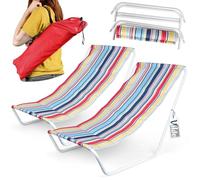 Vilde - Chaise longue de jardin pliable - Chaise longue de jardin pliable légère - Chaise longue de plage pour balcon - Chaise longue portable - Lot de 2 - Multicolore