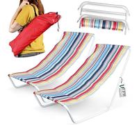 Vilde - Chaise longue de jardin pliable - Lot de 2 - Multicolore