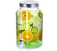 VILDE Distributeur de boissons 6,2 L - Verre épais, couvercle vissé, robinet en plastique - Idéal pour limonade et punch