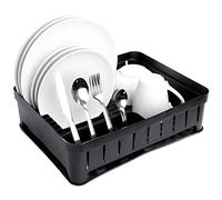 Égouttoir à Vaisselle - Vilde - Noir - 39,8x31x12 cm - Plateau Amovible - Design Contemporain