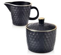VILDE Ensemble crémier et sucrier 2 pièces - Grès noir, design moderne, lavable au lave-vaisselle
