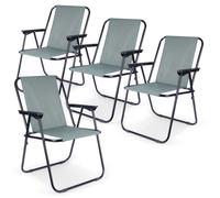 VILDE Ensemble de 4 chaises pliantes 54x44,5x72,5 cm - Tissu polyester résistant - Idéal camping et plage