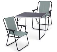 VILDE Ensemble Table Pliable et 2 Chaises - MDF Graphite, Résistant aux Intempéries, Idéal Camping et Jardin