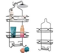 Vilde Étagère de douche à suspendre pour douche à effet pluie - Organiseur pour accessoires de salle de bain - Noir - En métal - 61 x 28,5 x 12,5 cm