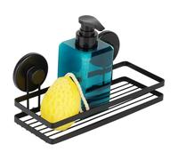 Vilde Étagère de douche en métal noir avec ventouses 25 x 10 x 8,5 cm