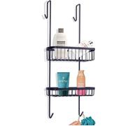 VILDE Étagère de douche - Métal Noir Durable - Installation Facile - sans Perçage - 22x19 x54,5 cm